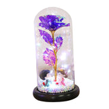 Maxbell Luxury Artificial Flower with Glass Cover Handmade for Mom Women Wife Decor Violet