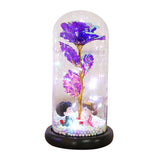 Maxbell Luxury Artificial Flower with Glass Cover Handmade for Mom Women Wife Decor Violet