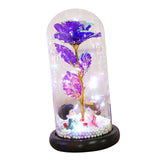 Maxbell Luxury Artificial Flower with Glass Cover Handmade for Mom Women Wife Decor Violet