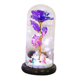 Maxbell Luxury Artificial Flower with Glass Cover Handmade for Mom Women Wife Decor Violet