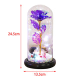 Maxbell Luxury Artificial Flower with Glass Cover Handmade for Mom Women Wife Decor Violet