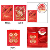 Maxbell Spring Festival Card 3D Hollowed Pop up Card Size 15x20cm Gift for Kids Style A