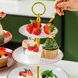 Maxbell 3 Tiers Cupcake Dessert Stand Tiered Serving Cake Stand for Birthday Wedding White