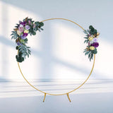Maxbell Wedding Arch Circle Backdrop Stand Frame for Holiday Wedding Decorative Aureate