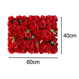 Maxbell Flowers Wall Panel 40Cmx60cm Floral Backdrop for Indoor Party Baby Shower Red
