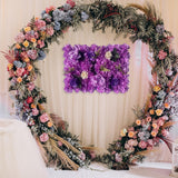 Maxbell Flowers Wall Panel 40Cmx60cm Floral Backdrop for Indoor Party Baby Shower Violet