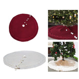 Maxbell Xmas Tree Holiday Skirt Round Ornaments Tree Base Covers Red