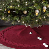 Maxbell Xmas Tree Holiday Skirt Round Ornaments Tree Base Covers Red