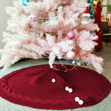 Maxbell Xmas Tree Holiday Skirt Round Ornaments Tree Base Covers Red