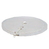 Maxbell Xmas Tree Holiday Skirt Round Ornaments Tree Base Covers White