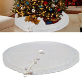 Maxbell Xmas Tree Holiday Skirt Round Ornaments Tree Base Covers White