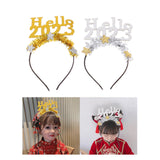 Maxbell Happy New Year Headband Party Hair Accessory Hair Hoop for Women Man Kids Aureate