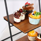 Maxbell Cake Stand Fruit Dessert Plate Wood Dish Clay Pedestal Rustic Style
