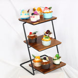 Maxbell Cake Stand Fruit Dessert Plate Wood Dish Clay Pedestal Rustic Style