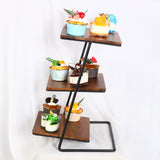 Maxbell Cake Stand Fruit Dessert Plate Wood Dish Clay Pedestal Rustic Style