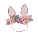 Maxbell Creative Bunny Ears Headband Decor Woodland for Festival Fancy Dress Newborn Style B