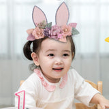 Maxbell Creative Bunny Ears Headband Decor Woodland for Festival Fancy Dress Newborn Style B