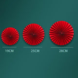 Maxbell 6Pcs Chinese Decoration Paper Flowers Fan New Year for Door Decoration Style D