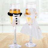 Maxbell 2Pcs Wedding Flute Decoration Set Toasting Flutes Decoration for Wedding