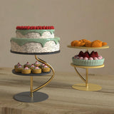 Maxbell Cupcake Dessert Stand Centerpieces Round Plate for Birthday Housewarming Black