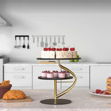 Maxbell Cupcake Dessert Stand Centerpieces Round Plate for Birthday Housewarming Black