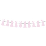 Maxbell Easter Bunny Banner Wall Hanging Decorations Bunting for Outdoor Party Pink