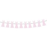Maxbell Easter Bunny Banner Wall Hanging Decorations Bunting for Outdoor Party Pink