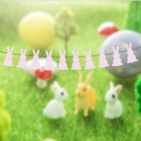 Maxbell Easter Bunny Banner Wall Hanging Decorations Bunting for Outdoor Party Pink