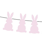 Maxbell Easter Bunny Banner Wall Hanging Decorations Bunting for Outdoor Party Pink