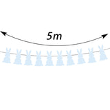 Maxbell Easter Bunny Banner Wall Hanging Decorations Bunting for Outdoor Party Blue