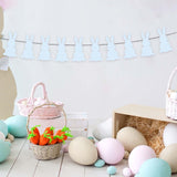 Maxbell Easter Bunny Banner Wall Hanging Decorations Bunting for Outdoor Party Blue