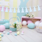Maxbell Easter Bunny Banner Wall Hanging Decorations Bunting for Outdoor Party Blue