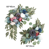 Maxbell 2x DIY Ornament Artificial Wreath Simulation Garland for Holiday Decorated style D