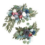 Maxbell 2x DIY Ornament Artificial Wreath Simulation Garland for Holiday Decorated style D