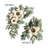 Maxbell 2x DIY Ornament Artificial Wreath Simulation Garland for Holiday Decorated style I