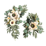 Maxbell 2x DIY Ornament Artificial Wreath Simulation Garland for Holiday Decorated style I