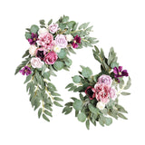 Maxbell 2x DIY Ornament Artificial Wreath Simulation Garland for Holiday Decorated style p