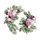 Maxbell 2x DIY Ornament Artificial Wreath Simulation Garland for Holiday Decorated style p