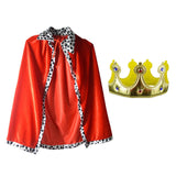 Maxbell King Cloak King Crown Children Cape Cloak Cosplay Carnival for Girls Boys King Cloak