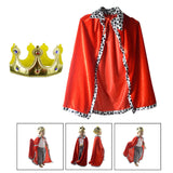 Maxbell King Cloak King Crown Children Cape Cloak Cosplay Carnival for Girls Boys King Cloak