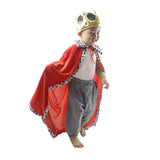 Maxbell King Cloak King Crown Children Cape Cloak Cosplay Carnival for Girls Boys king crown