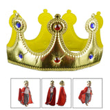 Maxbell King Cloak King Crown Children Cape Cloak Cosplay Carnival for Girls Boys king crown