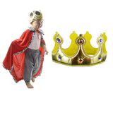 Maxbell King Cloak King Crown Children Cape Cloak Cosplay Carnival for Girls Boys king crown