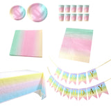 Maxbell Dinnerware Set Paper Plates Banner Cups Tablecloths for Weddings Birthday 7 inch dinner plate