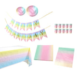 Maxbell Dinnerware Set Paper Plates Banner Cups Tablecloths for Weddings Birthday 7 inch dinner plate