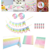 Maxbell Dinnerware Set Paper Plates Banner Cups Tablecloths for Weddings Birthday 7 inch dinner plate