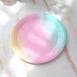 Maxbell Dinnerware Set Paper Plates Banner Cups Tablecloths for Weddings Birthday 7 inch dinner plate
