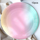 Maxbell Dinnerware Set Paper Plates Banner Cups Tablecloths for Weddings Birthday 7 inch dinner plate