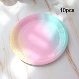 Maxbell Dinnerware Set Paper Plates Banner Cups Tablecloths for Weddings Birthday 7 inch dinner plate