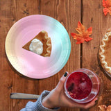 Maxbell Dinnerware Set Paper Plates Banner Cups Tablecloths for Weddings Birthday 9 inch dinner plate